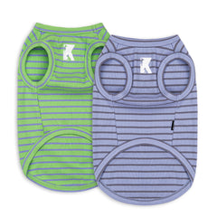 Koneseve camisas para perro dos-pack, vista frontal, ajuste cómodo para paseos.
