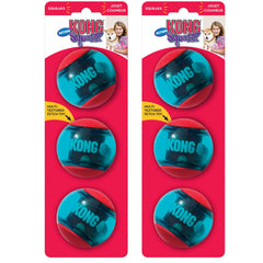 KONG Squeezz Action Ball roja para seis piezas, ideal para juegos de buscar al aire libre