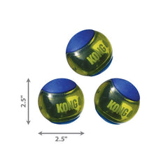 KONG Squeezz Action Ball, juguete para interior y exterior con resistencia para masticadores