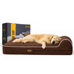 KOPEKS cama ortopédica para perros con espuma de memoria de 7 pulgadas y soporte completo