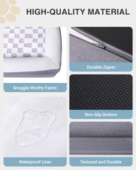 KSIIA Cama para perros XL en rosa suave con diseño moderno para el hogar.