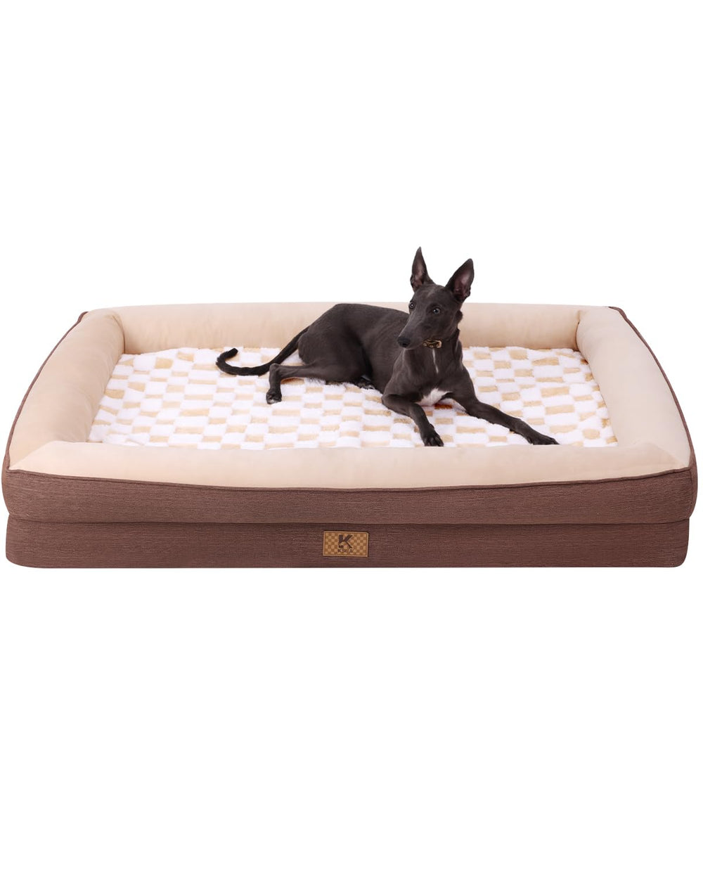 KSIIIA cama para perros medianos con espuma ortopédica que distribuye el peso.