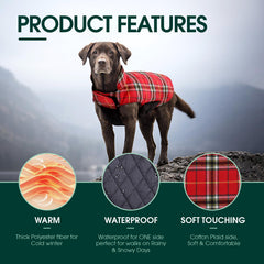 Chaqueta reversible Kuoser para perros, detalle de cierre reversible para versatilidad.