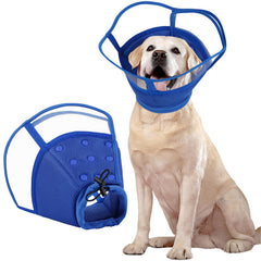 Kuoser collar cono grande para perro posteoperatorio azul bloquea lamido de heridas