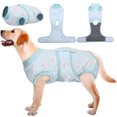 Kuoser prenda de recuperación para perros, primer plano de espalda suave para recuperación cómoda.