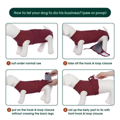 Kuoser traje de recuperación para perros, evita lamidos con diseño de protección.
