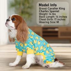 Pijama KYEESE con estampado de patitos amarillos para perros pequeños
