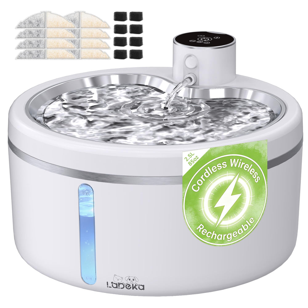 LABEKA bebederos para gatos con base de acero inoxidable, ideal para agua fresca y fácil limpieza.