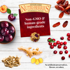 LAFEBER'S Senior Bird Nutri-Berries, frutas selectas aportan fibra y vitaminas.