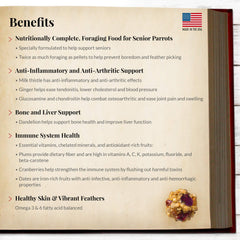 LAFEBER'S Senior Bird Nutri-Berries, ingredientes no-GMO de grado humano para loros.