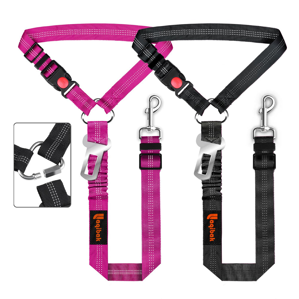 Laqibak cinturon-perro-removible rosa ofrece seguridad en el viaje.