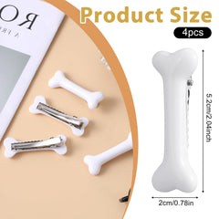 Larrel clip hueso blanco, diseño 3D para look divertido y seguro