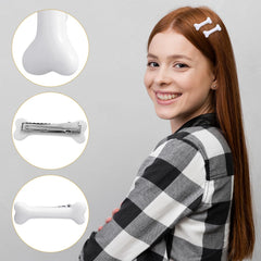 Larrel clip hueso blanco, plástico de calidad con cierre resistente