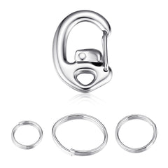 Leash King clip carabiner con cierre rápido para collar seguro.