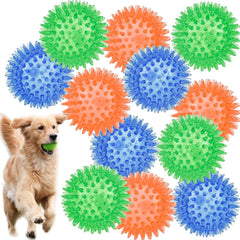 Pelota espigada LECHONG para juego intenso y posible apoyo a la higiene dental.