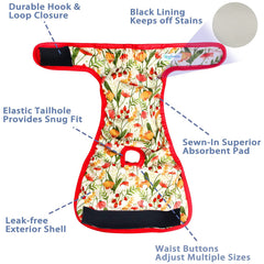 Pañales Leekalos absorbentes Flora, interior suave para la piel del cachorro.