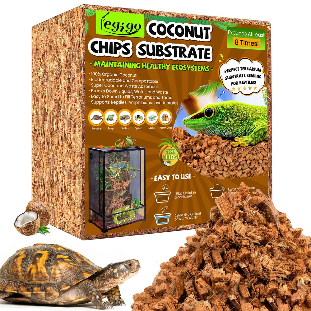 Legigo sustrato de coco en bloque de 10 lb para terrarios y almacenamiento fácil.