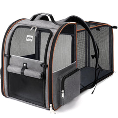 Lekebobor mochila expansible para gatos, entrada frontal amplia y comodidad durante el viaje.