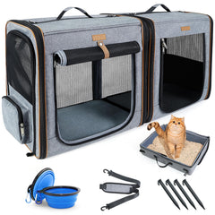 Lekereise transporte-dos-gatos-2-en-1 para viajar con comodidad.
