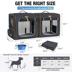 Lekereise transportín con caja de arena integrada, útil para estancias largas
