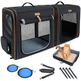 Lekereise transportín extragrande para dos gatos, ideal para viajar con dos felinos