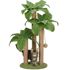 LEMONDA arbol rascador para gatos con tres postes y sisal natural para afilar uñas.