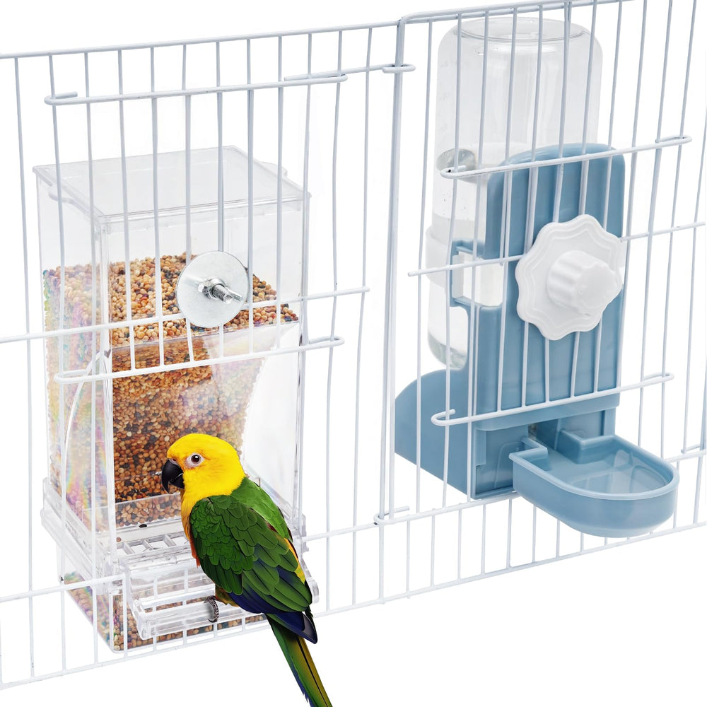 Lemtrflo alimentador-sin-desorden-jaula-aves: facilita la limpieza durante la alimentación.