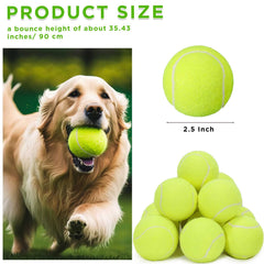Lenwen bola tenis perro 2,5 pulgadas, duradera y apta para practicar.