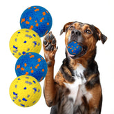 Bola Lepawit azul indestructible para perros, ideal para mordidas fuertes.