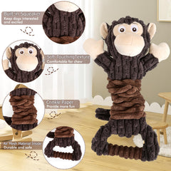 Letsmeet juguete de peluche resistente para mordidas y juego intenso