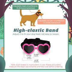 Lewondr gafas para perro con correa ajustable para ajuste seguro.