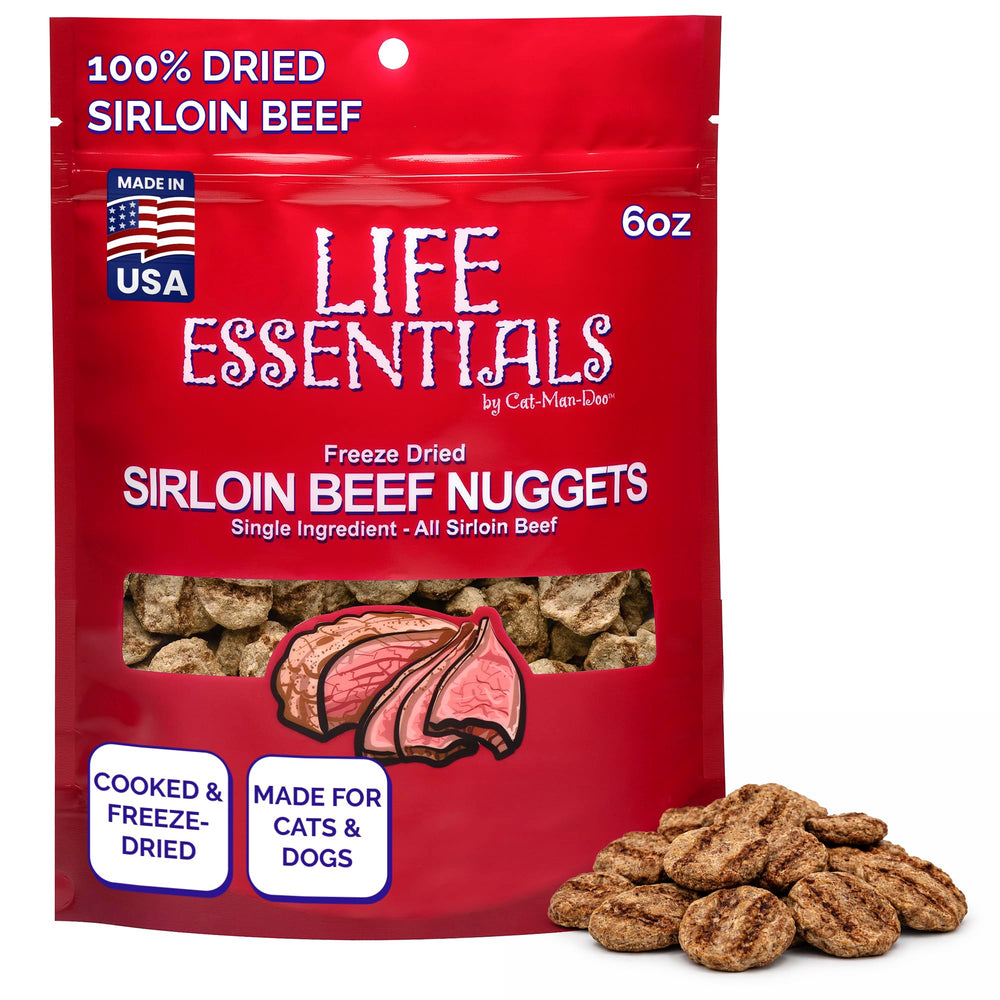 LIFE ESSENTIALS BY CAT-MAN-DOO premiado solomillo de res, snack ligero para entrenamiento y recompensas