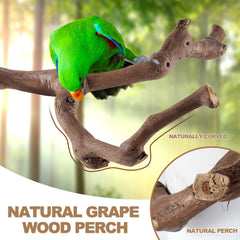 LIMIO perchas de vid para aves, dos unidades para variar agarre.