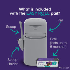 Litter Genie Easy Roll: mango deslizante para abrir y cerrar fácilmente y reducir olores