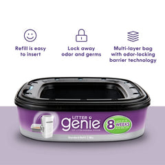 Litter Genie Refill: compatible con cubos Standard, Plus y XL para facilidad.