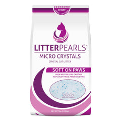 Litter Pearls cristales micro blancos, 7 lb, experiencia suave para las patas y absorción eficiente.