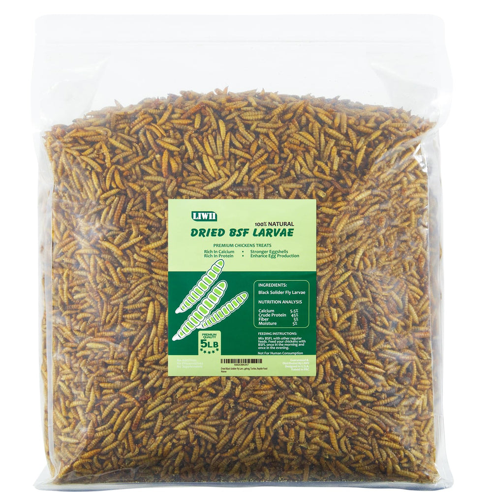LIWII larvas mosca soldado negra – empaque visible, proteína natural para aves
