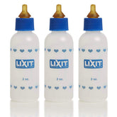 Biberón Lixit 2oz para gatitos y cachorros, ideal para alimentación suave y control de flujo.