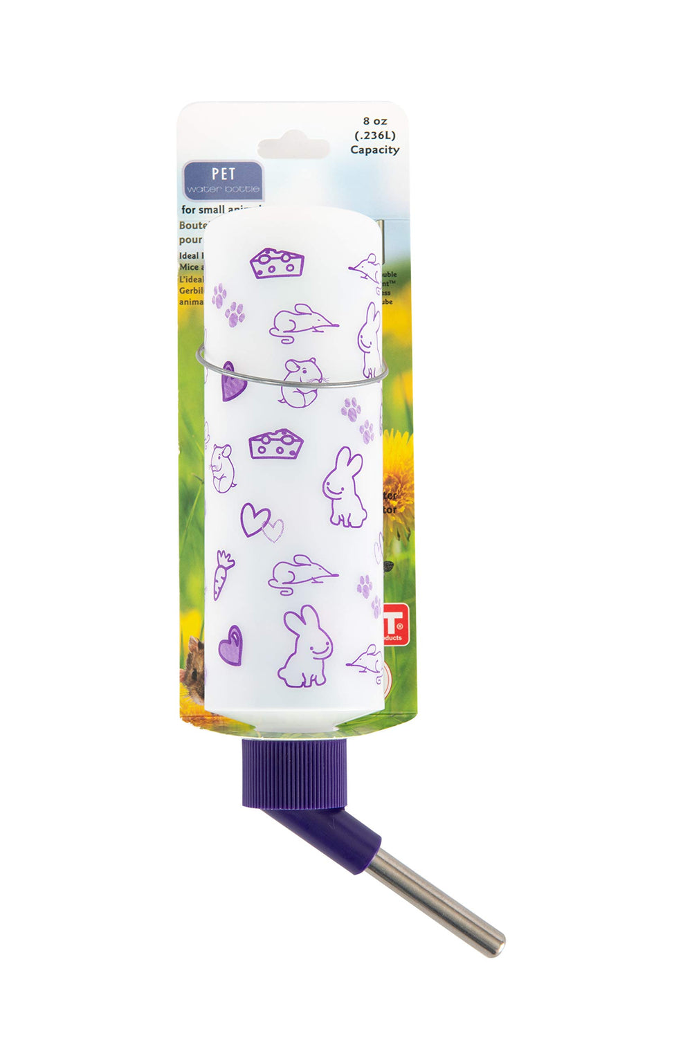Botella Lixit para jaula con diseño resistente al clima, ideal para mascotas pequeñas.