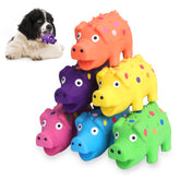 LLSPET cerditos de látex amarillos con chirriador para juego interactivo en casa.