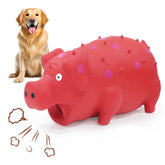 LLSPET juguete cerdo látex rojo 7,3 pulgadas para perros, ideal para juego activo.