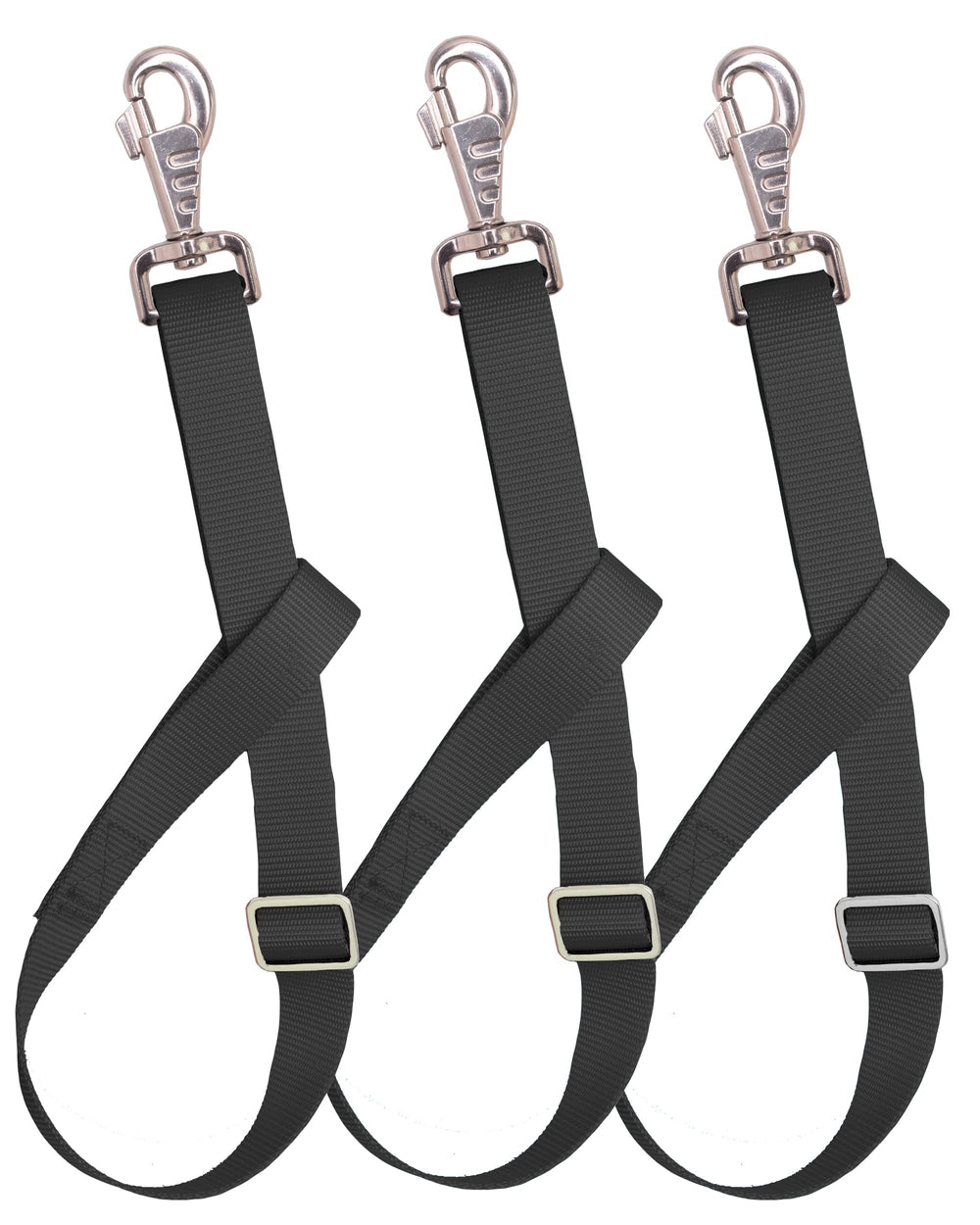 Loaged cinta nylon ajustable de 30 pulgadas con gancho níquel, ideal para uso exterior.
