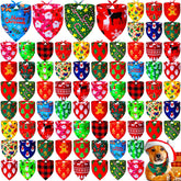 Locmeo bandanas navidad para perros, 100 piezas, variedad de diseños festivos.