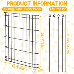 Panel divisor ajustable Lonepetu, ancho 15-30 pulgadas, ayuda en entrenamiento.