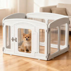Lonkix corral de cachorros con paneles transparentes para vigilar el juego interior.