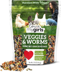 Love My Girls bolsa de 5 lb con verdura y lombrices para gallinas