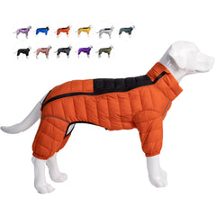 Lovelonglong abrigo para perro 4 patas impermeable naranja para paseos en lluvia