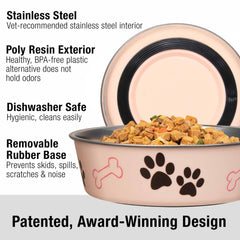Tazón Bella Bowl con base removible, ideal para mantener comida estable.