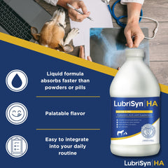 LubriSynHA mezcla al comida: administración fácil para perros y gatos.
