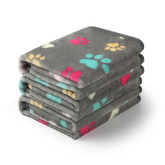 Luciphia: ensemble de trois couvertures peluche gris pour chiens et chats.